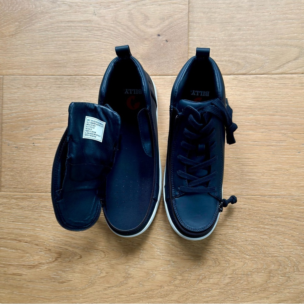 NWT Billy Footwear Sneakers Mid Top Black Easy On/Off Zipper Women’s 7.5 - Picture 3 of 14